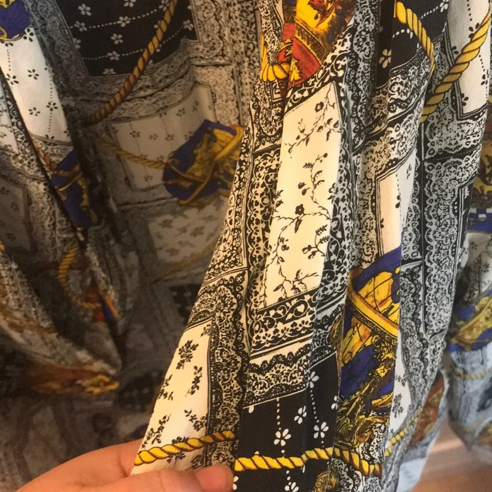 Bob Mackie travel hot air balloon print silk jacket in small